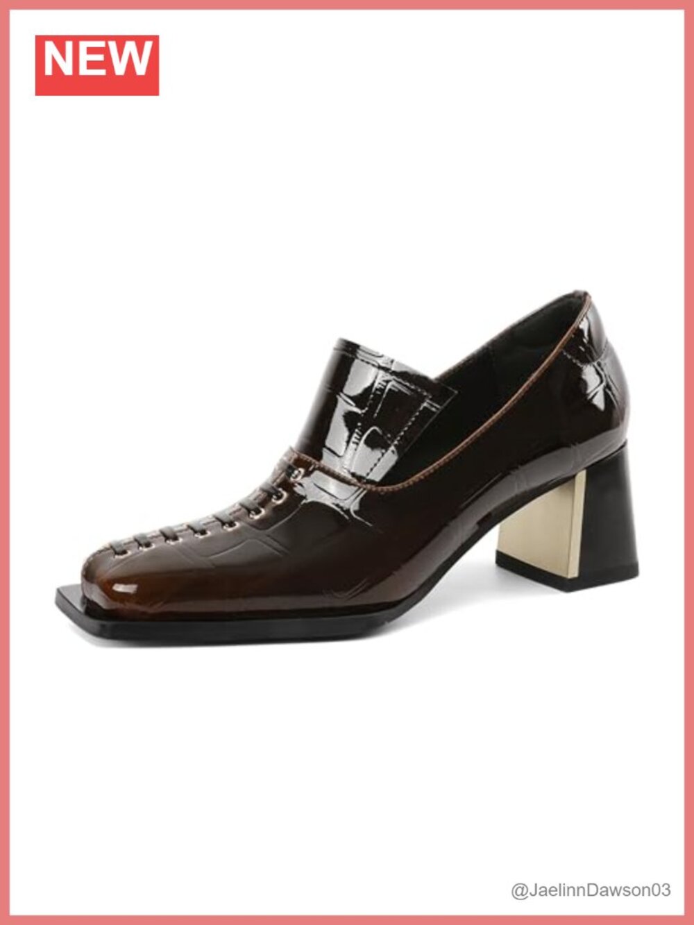 Women's Square Toe Chunky Block Heel Loafers Slip On Dressy Pumps 2.5 Inch Heel